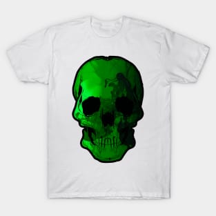 Spooky Abstract Skull Nº1 - Green T-Shirt